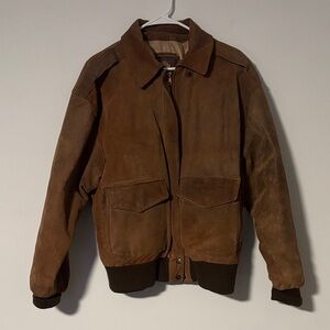 Vintage Men's Adventure Bound Classic Brown leather Bomber Jacket Sz. M